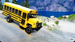 Автомобили против быстрой реки: Безумный челлендж в BeamNG Drive!