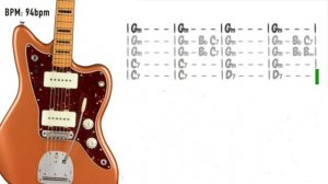Backbeat Funk Guitar Backing Track in Gm