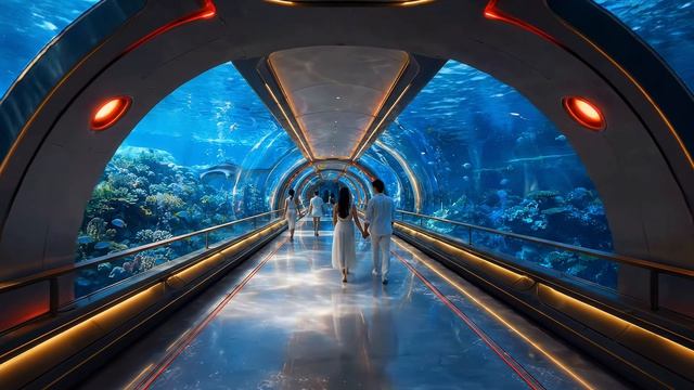 4K релакс‑видео «Футуристический океанский город»  Aqualis Nova City — sci‑fi атмосфера
