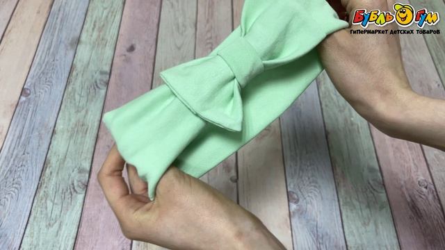 Повязка Bilal Kids с крупным объемным бантом мятная - видео