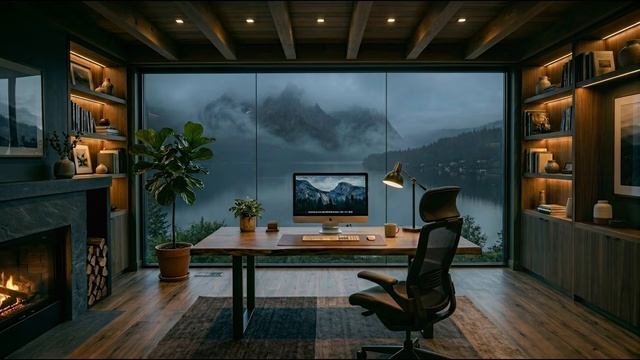 Deep Chill Work Music in Forest Ambient Music for Deep Focus ☕ Fireplace & Forest Workspace смотреть онлайн