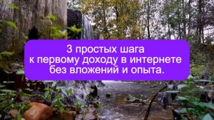 3 ПРОСТЫХ ШАГА К ПЕРВОМУ ДОХОДУ В ИНТЕРНЕТЕ БЕЗ ВЛОЖЕНИЙ И ОПЫТА