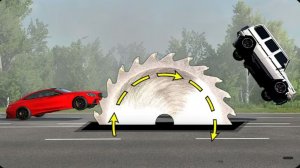 Автомобили против гигантского диска пилы — BeamNG Drive — 🔥 ULTIMATE Edition: Компиляция