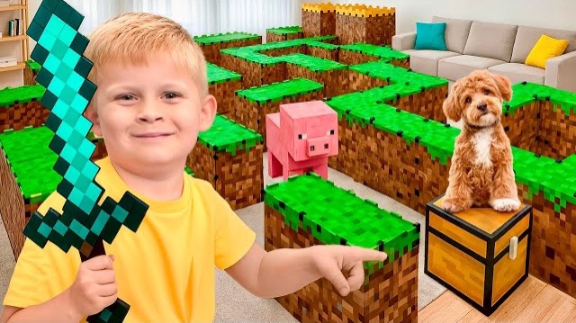 Оливер и его подруга входят в лабиринт Minecraft, чтобы спасти их потерявшегося щенка! смотреть онлайн