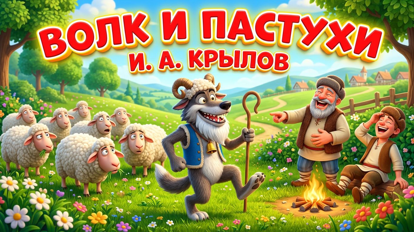 Басня «Волк и Пастухи» — Иван Крылов | Поучительная басня для детей | Мультфильм смотреть онлайн смотреть онлайн
