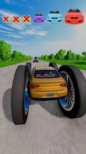 Большие и маленькие машины против Монстр-Трака — BeamNG.Drive #shorts