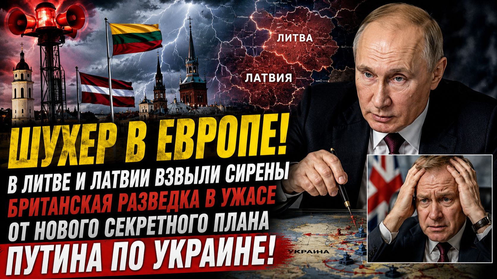 ШУХЕР В ЕВРОПЕ В Литве и Латвии взвыли сирены.Британская разведка в ужасе от плана Путина по Украине