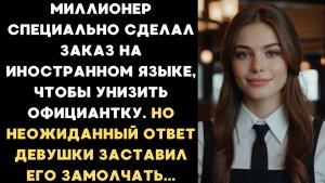 Миллионер сделал заказ на иностранном языке, чтобы унизить официантку. Но ответ девушки заткнул его
