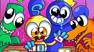 ХАГГИ ВАГГИ - СИНИЙ СНОВА РЕБЁНОК!  Poppy Playtime Rainbow Friends - Анимации на русском