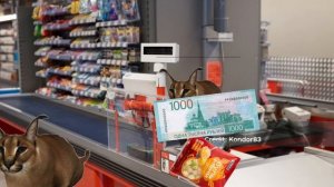 Шлёпа покупает и ест пельмени