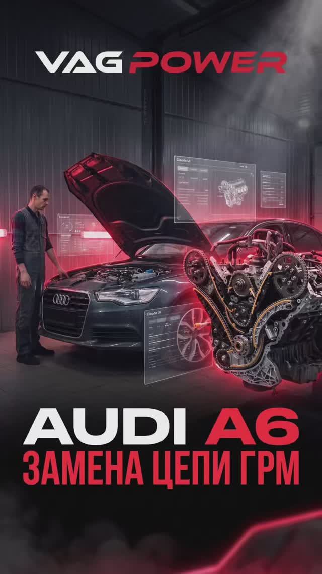 AUDI A6 ЗАМЕНА ЦЕПИ ГРМ