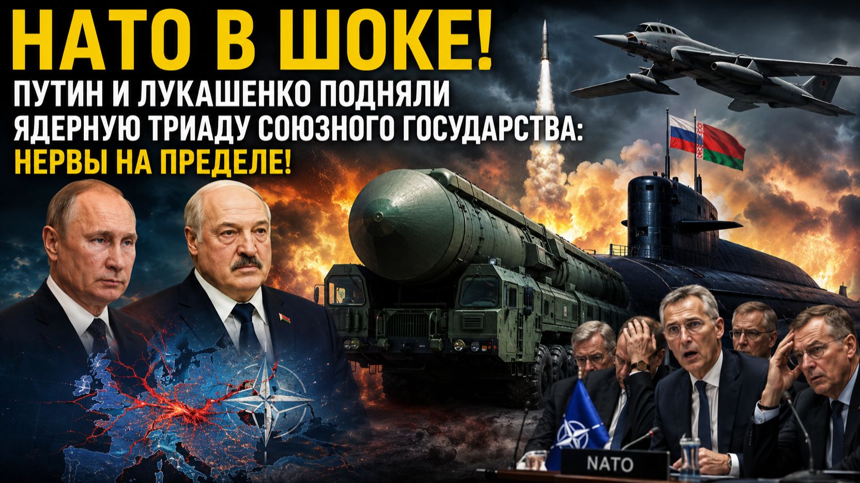 НАТО В ШОКЕ! Путин и Лукашенко подняли ядерную триаду Союзного государства: Нервы на пределе!