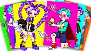 Лили Лавбрейдс и Рори Редкейп такие счастливые - Poppy Playtime 5 Книга наклеек своими руками