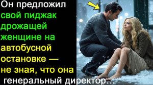 Он Отдал Свою Куртку Дрожащей Женщине На Остановке — Не Знал, Что Она Генеральный Директор, Которая…