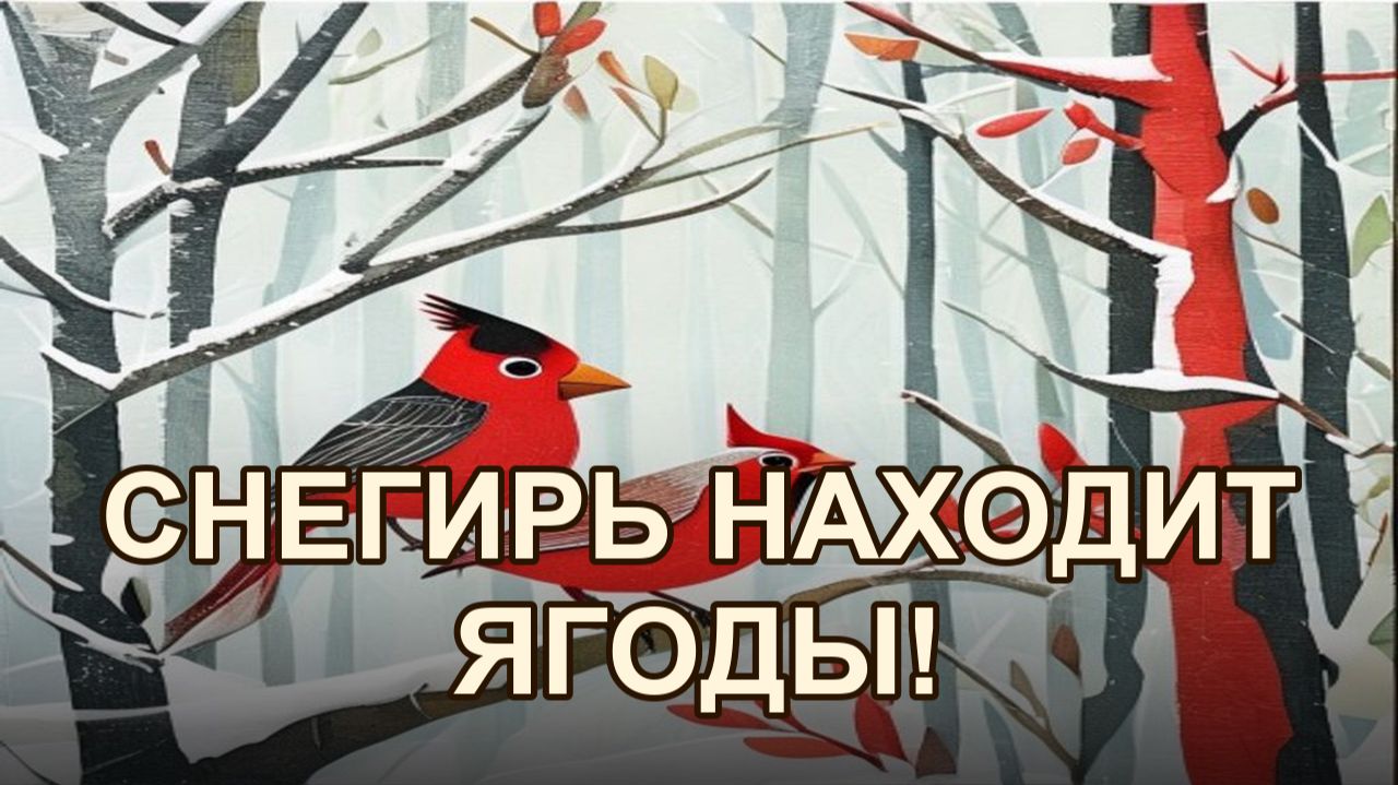 Снегирь и красные ягоды рябины