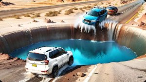 Автомобили против гигантского кратера в BeamNG Drive!