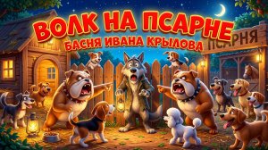 Басня «Волк на псарне» — Иван Крылов | Аудио сказка для детей | Мультфильм и басня слушать онлайн