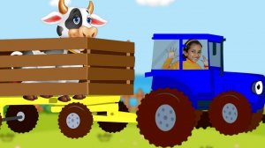 СИНИЙ ТРАКТОР # Песенки для детей - Едет трактор - мультик про машинки Kuku and Cucudu