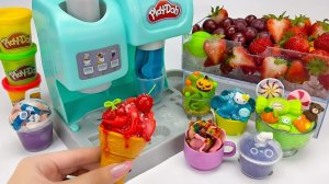 Как приготовить радужное мороженое 🍓 Десерт из пластилина! Распаковка и Обзор ярких игрушек!