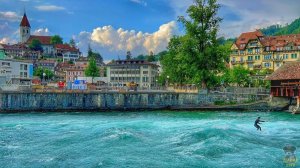 Тун, Швейцария 🇨🇭 Пешеходная экскурсия в формате 4K - Красивый швейцарский город | смотреть онлайн