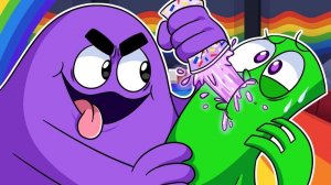 ГРИМАС ШЕЙК ВСЕХ ЗОМБИРУЕТ!   Rainbow Friends 2 & Grimace Shake - Анимации на русском