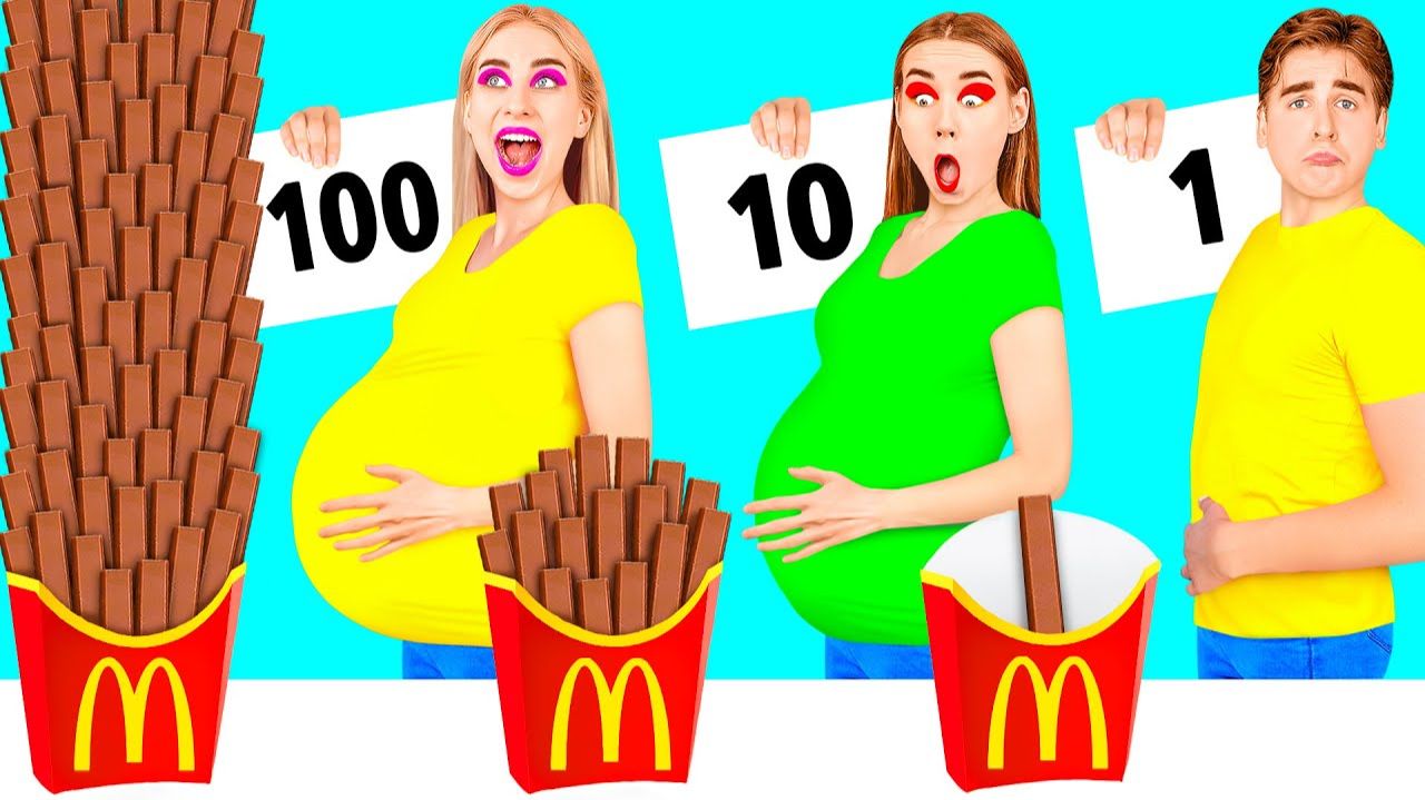 100 слоев еды Челлендж #3 c BooBoom Challenge смотреть онлайн