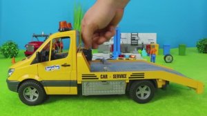 Игрушечные автомобили для детей с трактором, самолётом, полицией, грузовиками — детский мультфильм