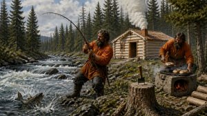Охота и Рыбалка 2026 в Тайге ИЗБА ХАРИУС клюет КАЖДЫЙ ЗАБРОС Поплавок Обманка Тайга Сибирь 3 день1