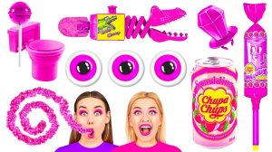 Едим продукты одного цвета 24 часа #2 # Настало время розового Мокпан от BooBoom Challenge