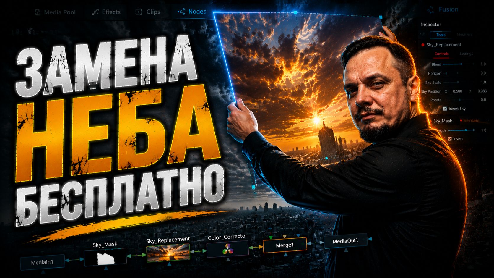 Замена неба в DaVinci Resolve БЕСПЛАТНО — 2 лучших способа