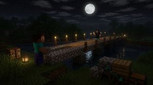 #2 Minecraft. Играю с подписчиком. Строю мост.