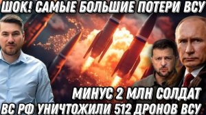 Ужасающие потери ВСУ. Озвучена цифра -2000000. Сбито 516 дронов. Удары Гераней и Искандеров по ВСУ