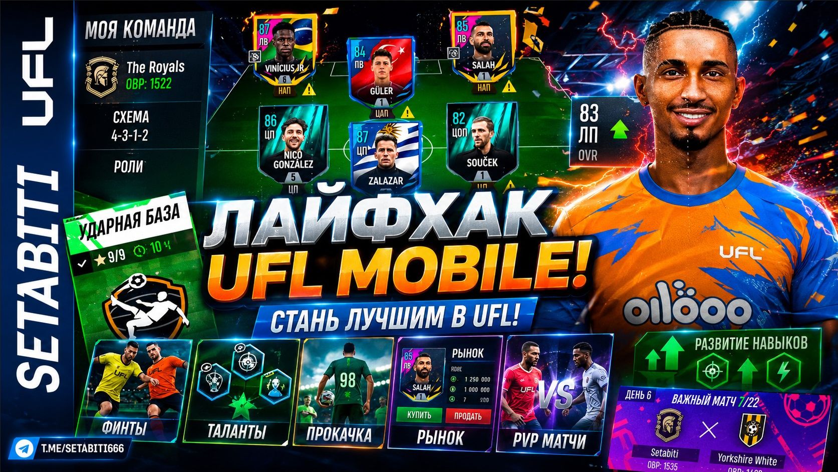 ЛАЙФХАК UFL MOBILE — ОТ НОВИЧКА ДО ПРОФИ! Гайд по талантам, тренировкам, покупке игроков и онлайну.