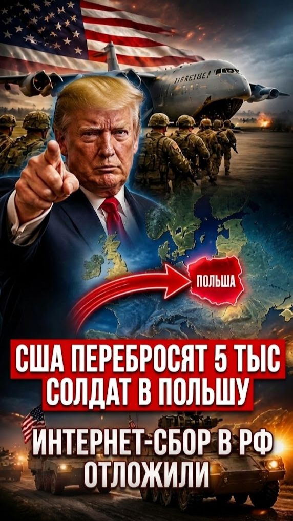 Сбор за интернет в РФ отложили. США перебросят 5 тыс. солдат в Польшу. В детсаду Кызыла кололи детей