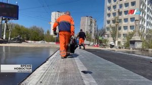В Волгограде на путепроводе по улице Базисной уложили 1500 кв.м. дорожного покрытия