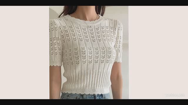 Летняя кофточка с ажурным узором.. смотреть онлайн