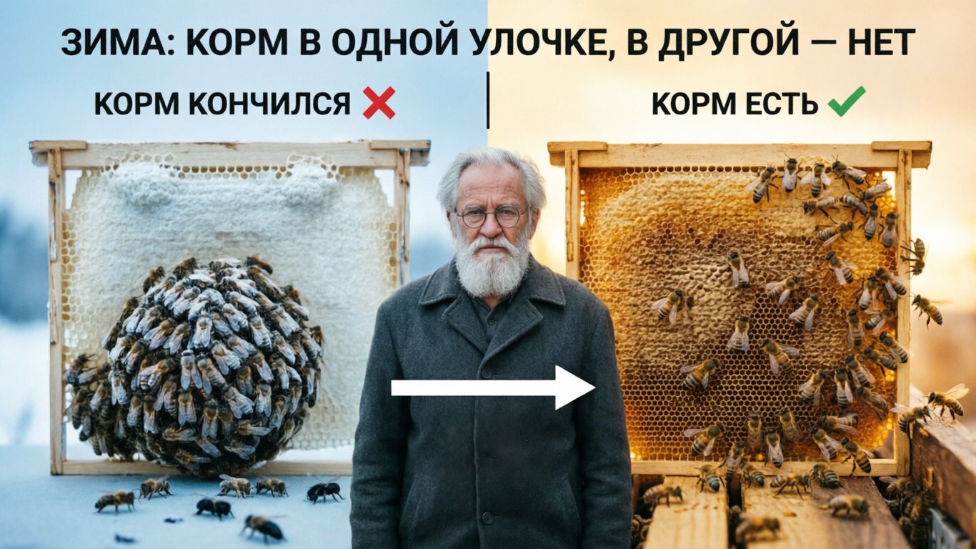 Закончился корм у пчел зимой? Срочное спасение семьи по методу Кашковского!