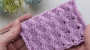 Простой ажурный узор спицами для летней кофточки