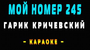 Караоке Гарик Кричевский - Мой номер 245