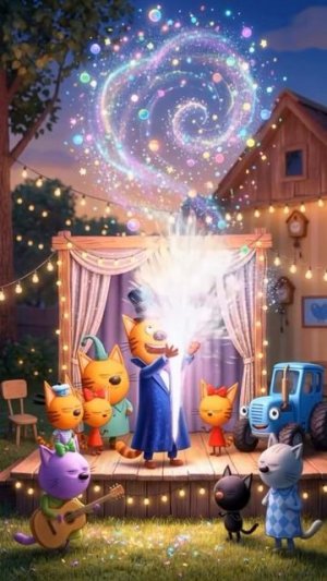 Синий Трактор в гостях у Трех Котов! 🚜🐱 Развивающий мультик #shorts