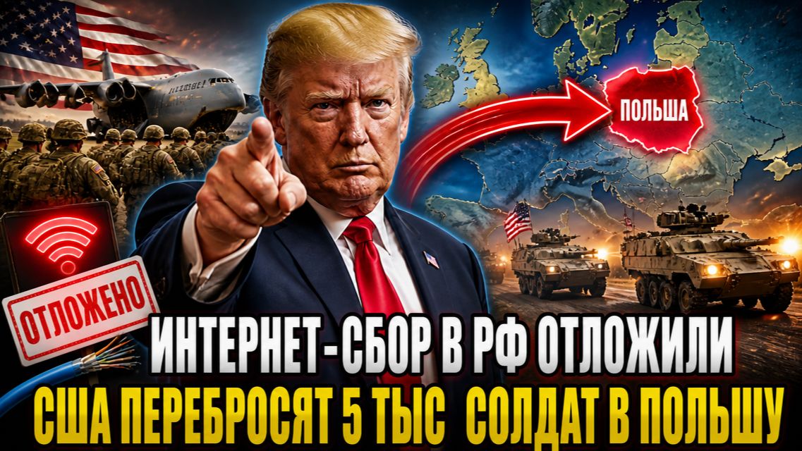 Сбор за интернет в РФ отложили. США перебросят 5 тыс. солдат в Польшу. В детсаду Кызыла кололи детей