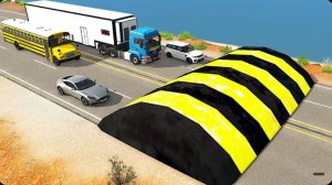 Автомобили против массивных лежачих полицейских — BeamNG Drive — 🔥 ULTIMATE Edition