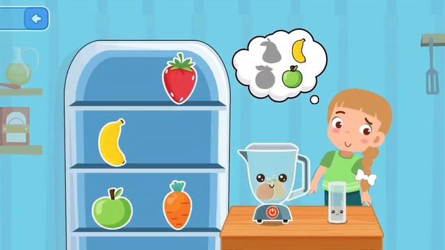 Мультик для детей и малышей. Учим фрукты, овощи. готовим коктейли и пиццу. Развивашки для малышей.