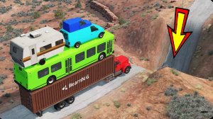 Автомобили против огромных ям в BeamNG Drive!