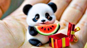 Маленькие милые животные на ладони и подарки 🍎😊 Невероятно приятная ИИ-анимация как Мультики!