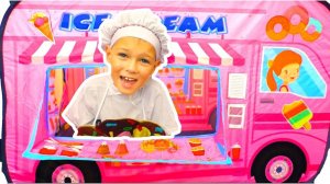 Vania & Mania Pretend Play Selling SAND Ice Cream Toy Shop