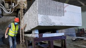 Процесс производства мраморных полов. Удивительный процесс резки.