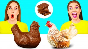 Челлендж. Шоколадная еда vs. Настоящая еда # Смешные ситуации с едой от BooBoom Challenge