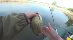 Мормышка с копченным салом,собрала карасей!Рыбалка на поплавок удалась