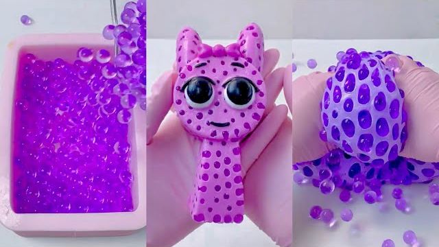АСМР: ДЕЛАЮ ФИОЛЕТОВЫЕ BOBA SQUISHIES 💜🧋ДАВИМ ОРБИЗЫ ИЗ ЖЕЛЕ!!
